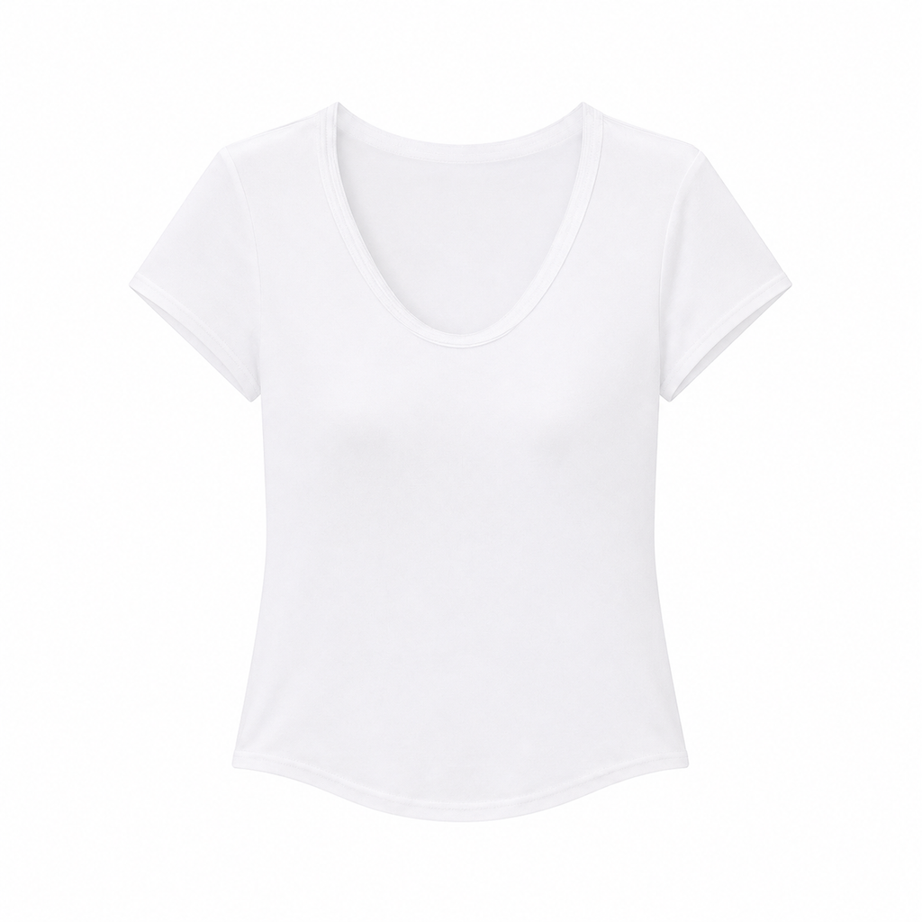 Crew neck Tencel elastic bra Tee