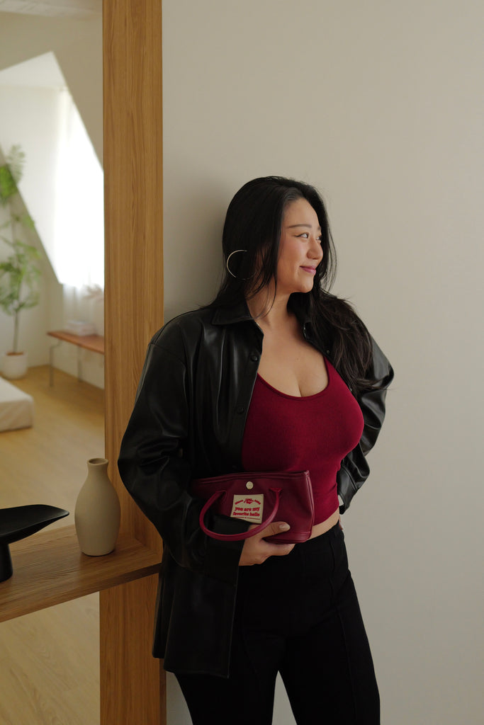 Urban Tan Faux Leather Shirt jacket in black