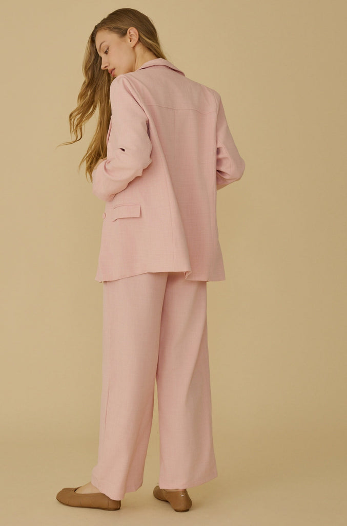 Élune double breasted blazer in pink