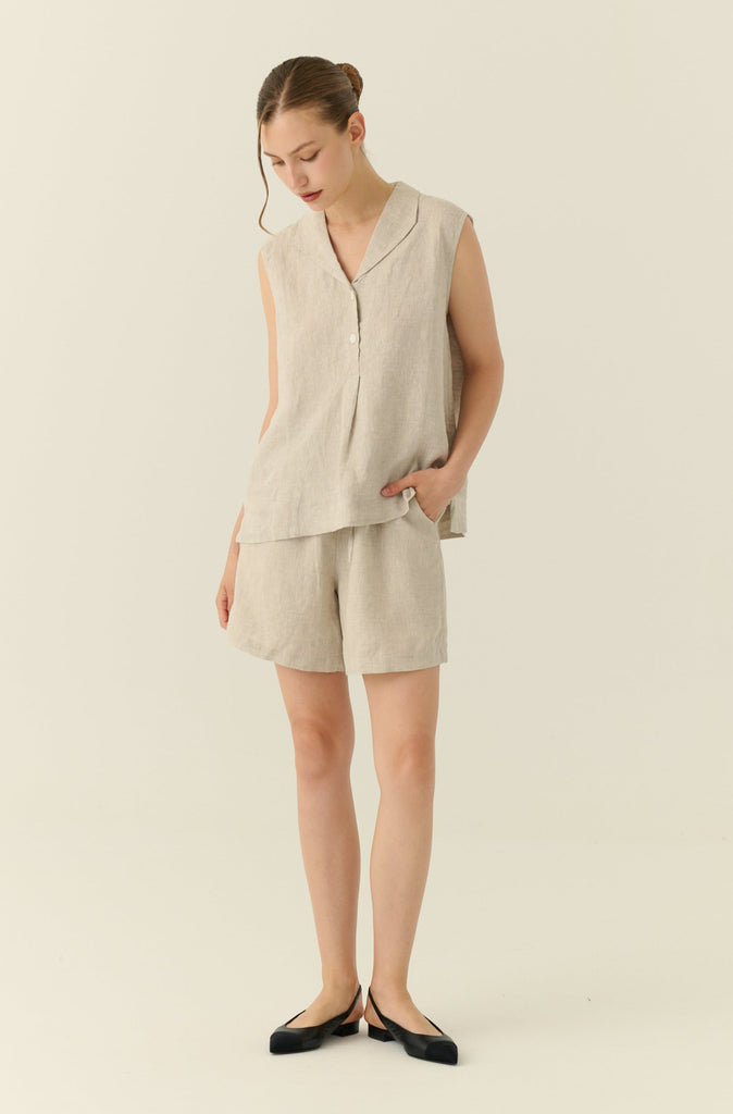 The riviera linen sleeveless set
