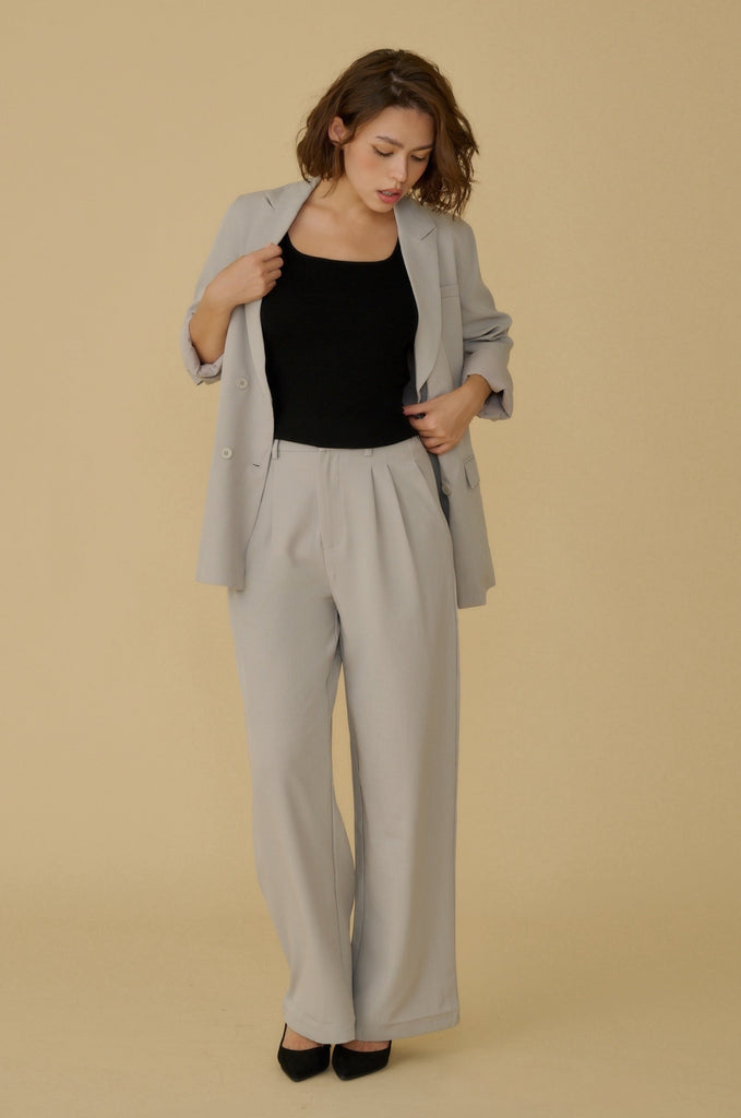 Élune double breasted blazer in grey