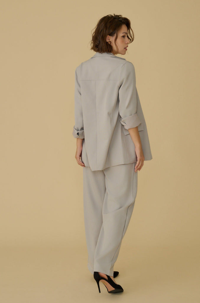 Élune double breasted blazer in grey