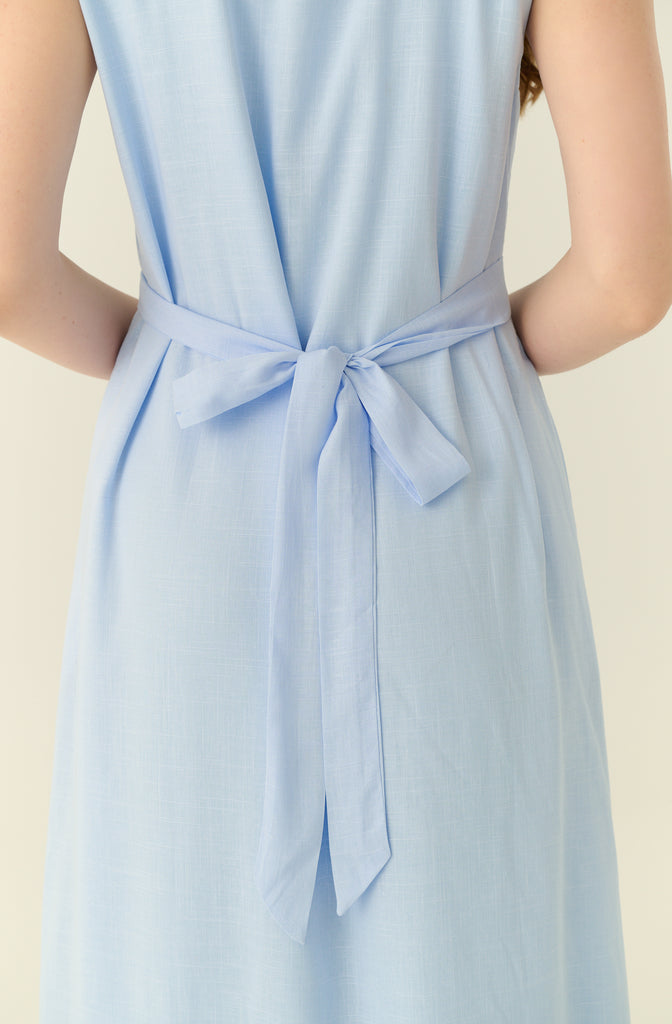 Élune classic maxi shirt dress in blue