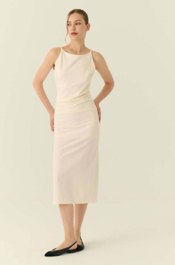 Café de minuit midi dress in white