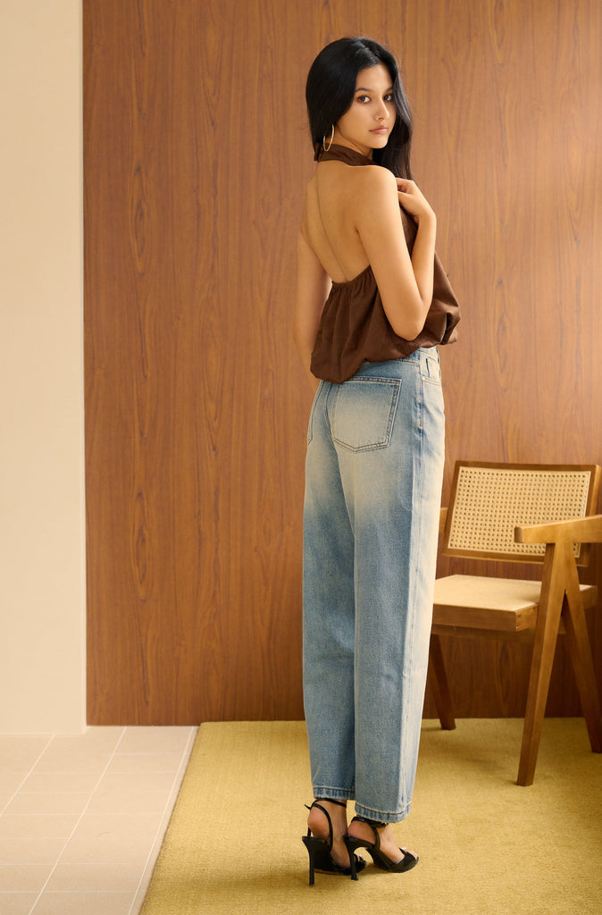 Cute but savage suede halter top in brown