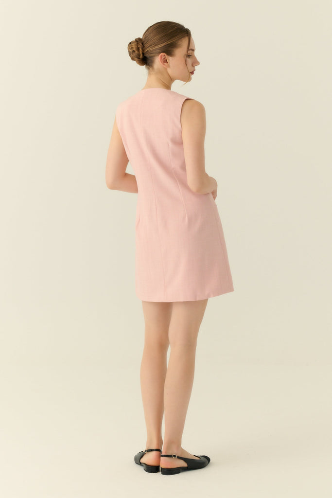 The parisian button down shift dress in pink
