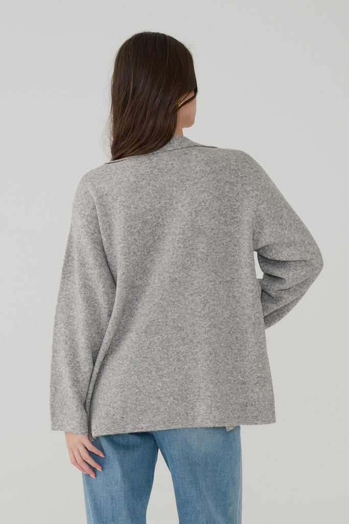 Wool blend knit blazer in Grey