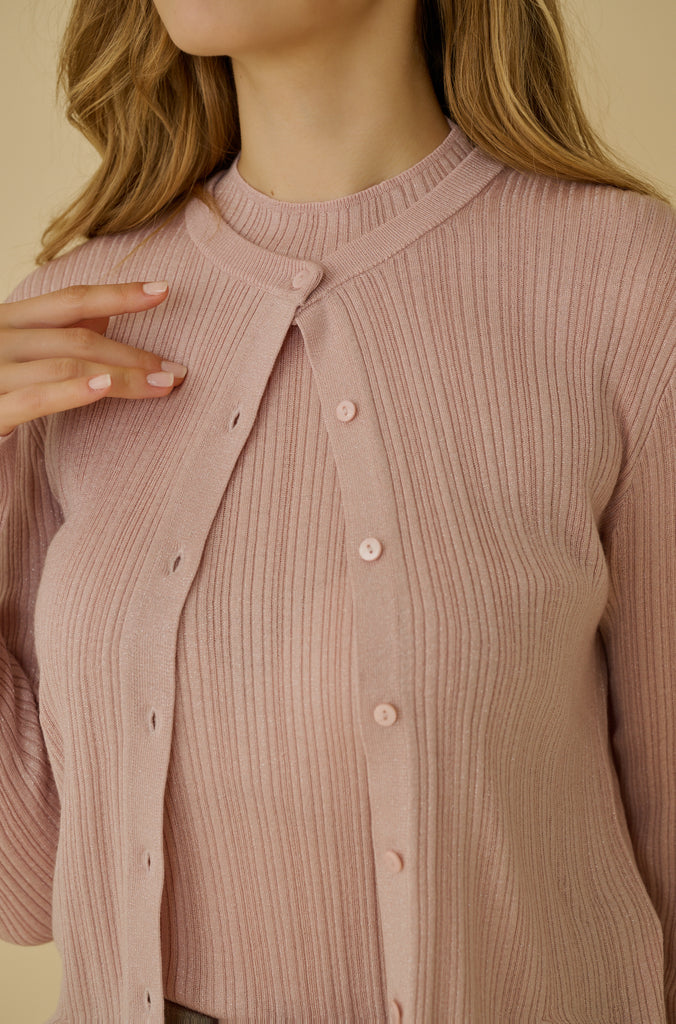 Secret shimmer turtleneck top in pink
