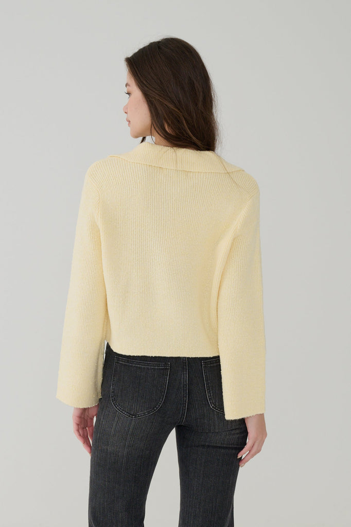 Darcy zipper cardigan in Yellow