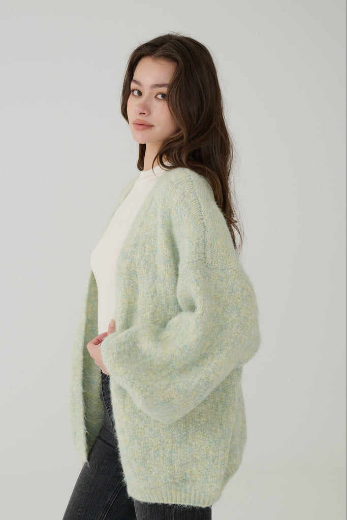Color Mood Open Cardigan in Apple Green
