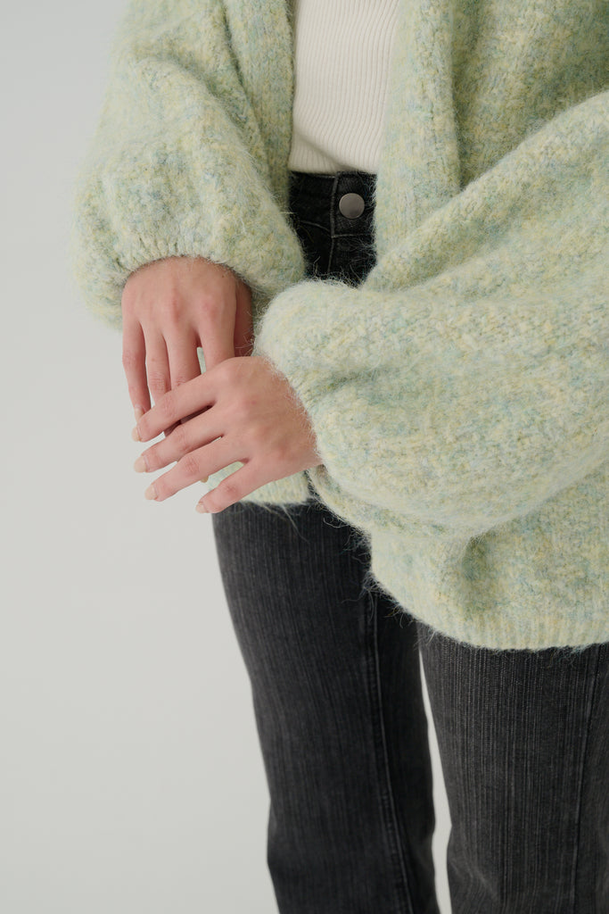 Color Mood Open Cardigan in Apple Green