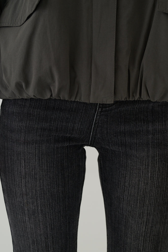 Retro style windbreaker jacket in Navy/Dark Grey/Grey