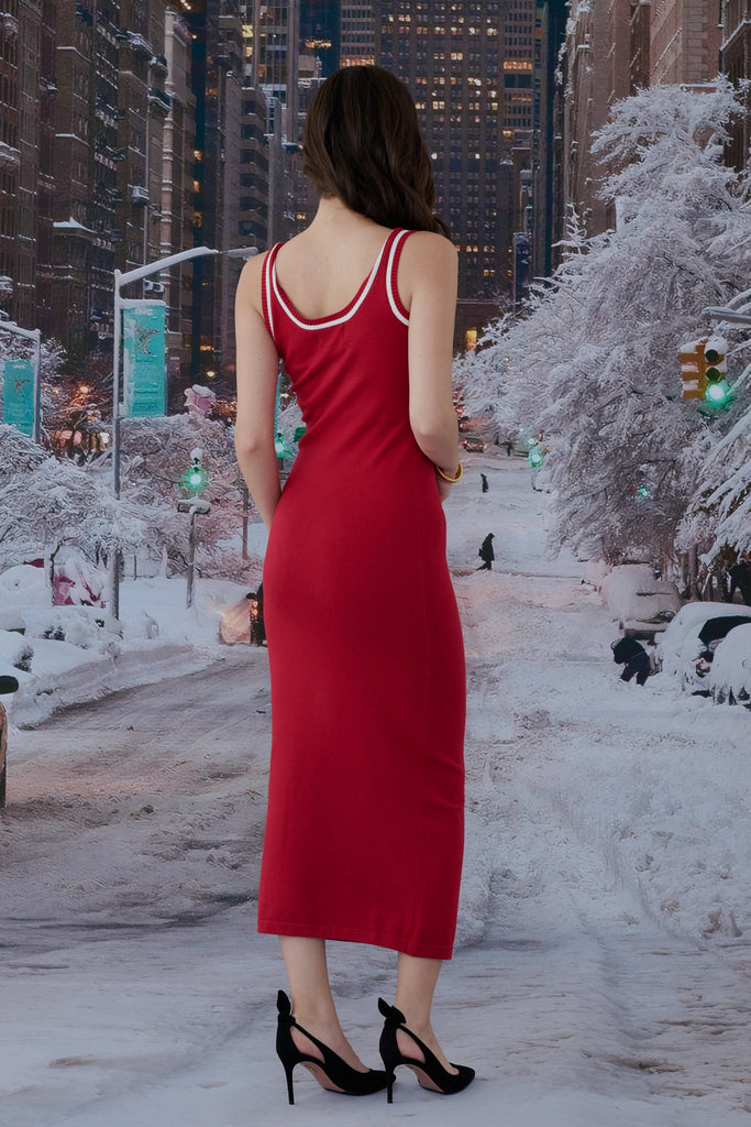 Xmas knit maxi bra Dress