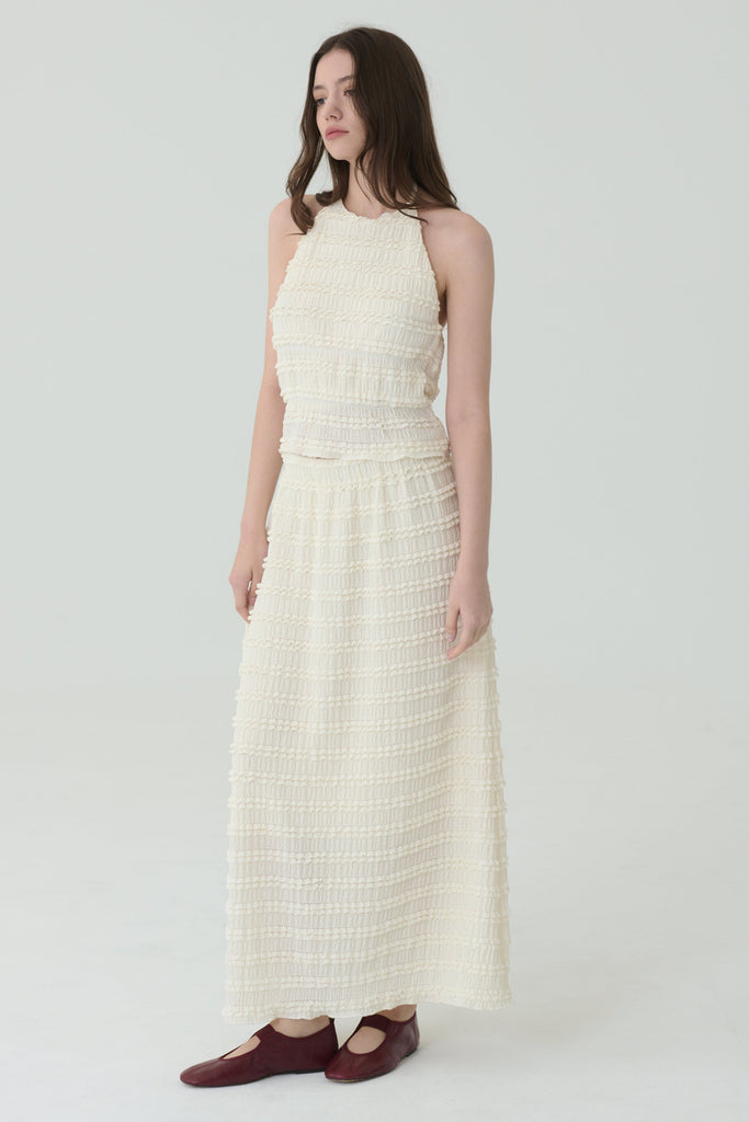 Stilllight textured gown set in beige
