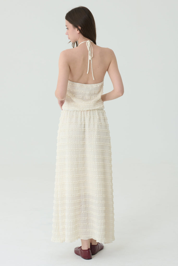 Stilllight textured gown set in beige
