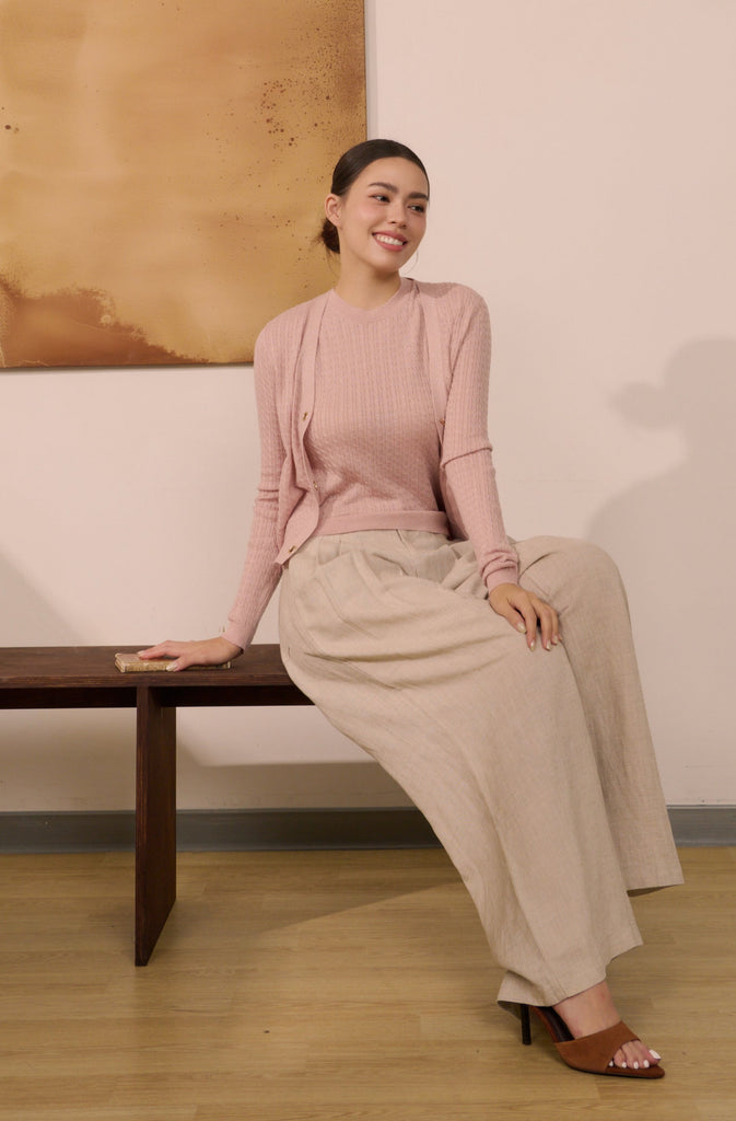 Afterglow bling knit cardigan in pink