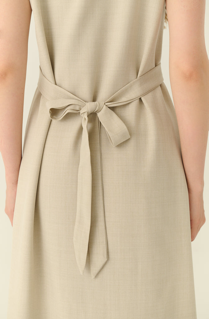 Élune classic maxi shirt dress in beige