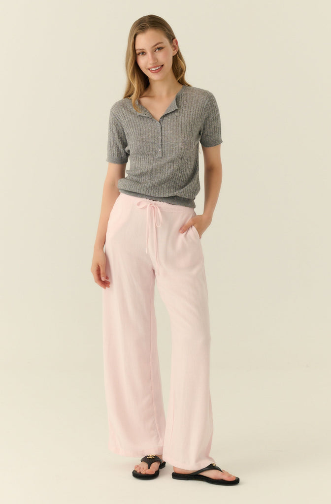 Coastal breeze linen pants in pink