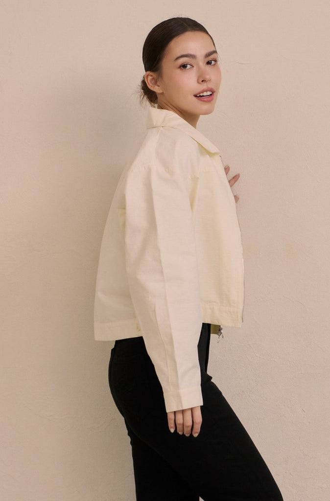 ZIP Minimal jacket in beige