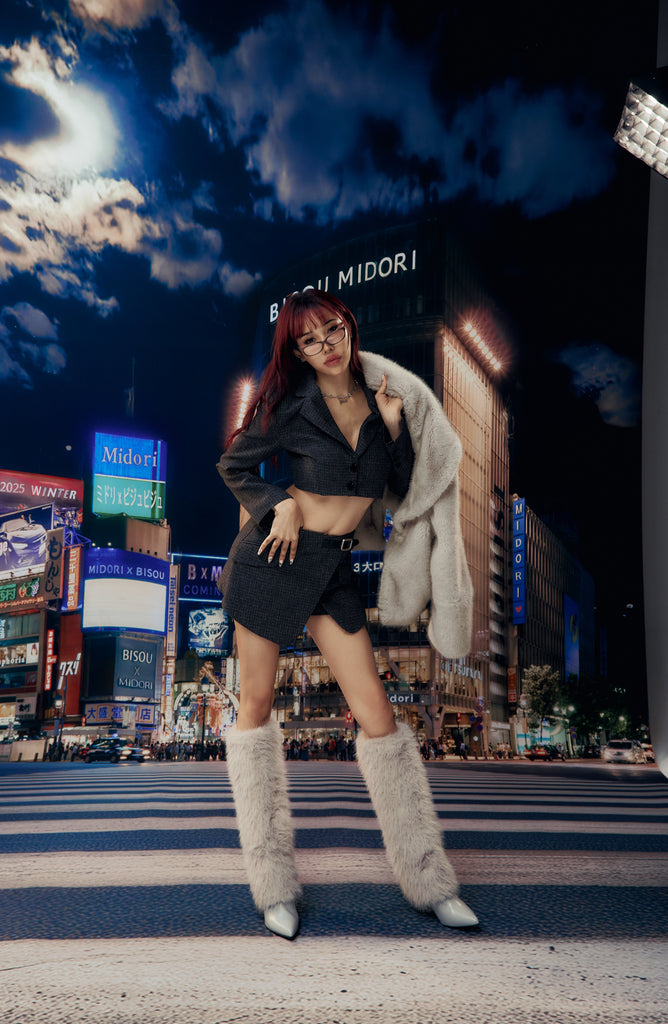 Midori x BisouBisou Classic Form Plaid Blazer