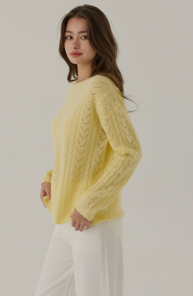Milan cable knit 100% wool sweater