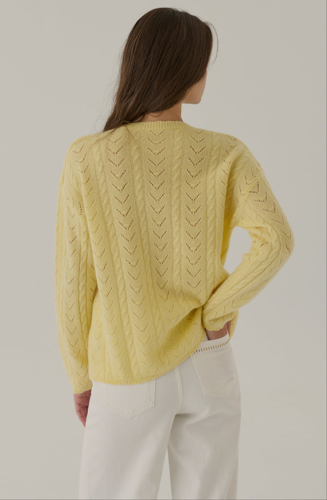 Milan cable knit 100% wool sweater