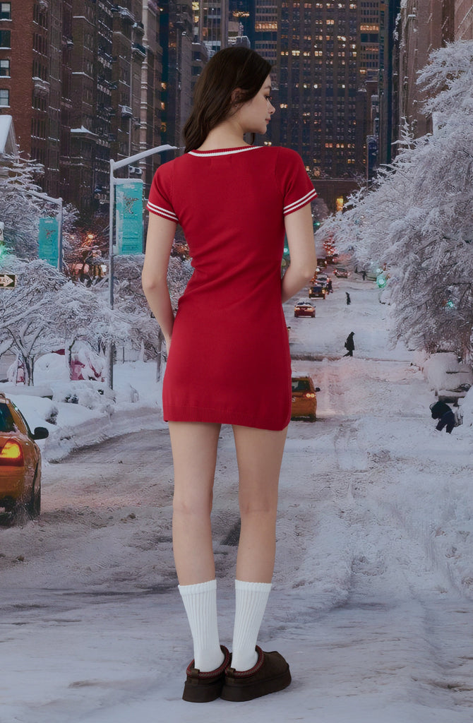 Xmas knit square neck bra Dress