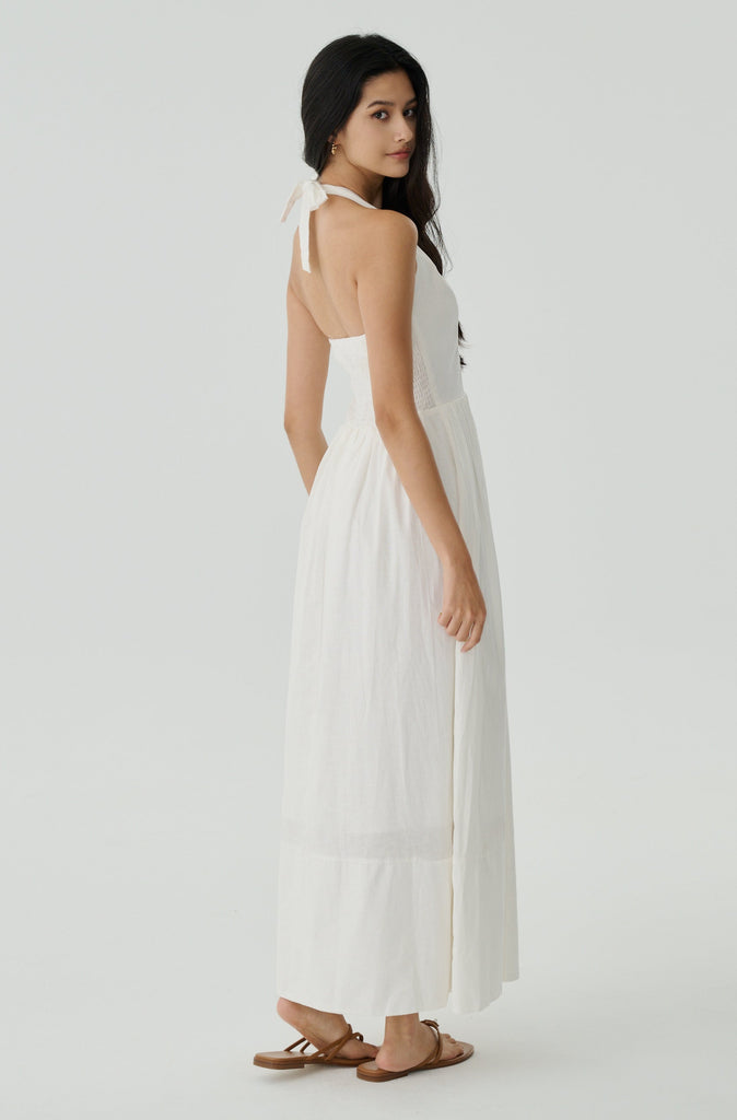 Rythm of love halter maxi dress in white