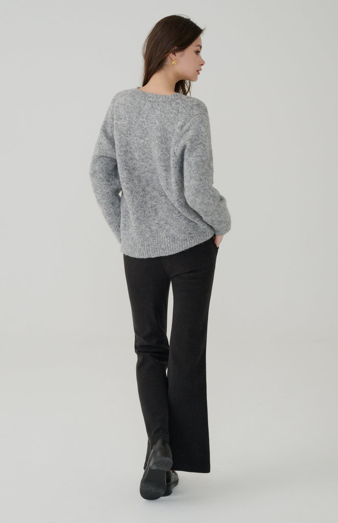 Wool blend flared pants in Black