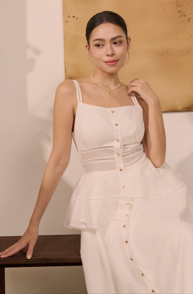 Take me on a date maxi dress in white