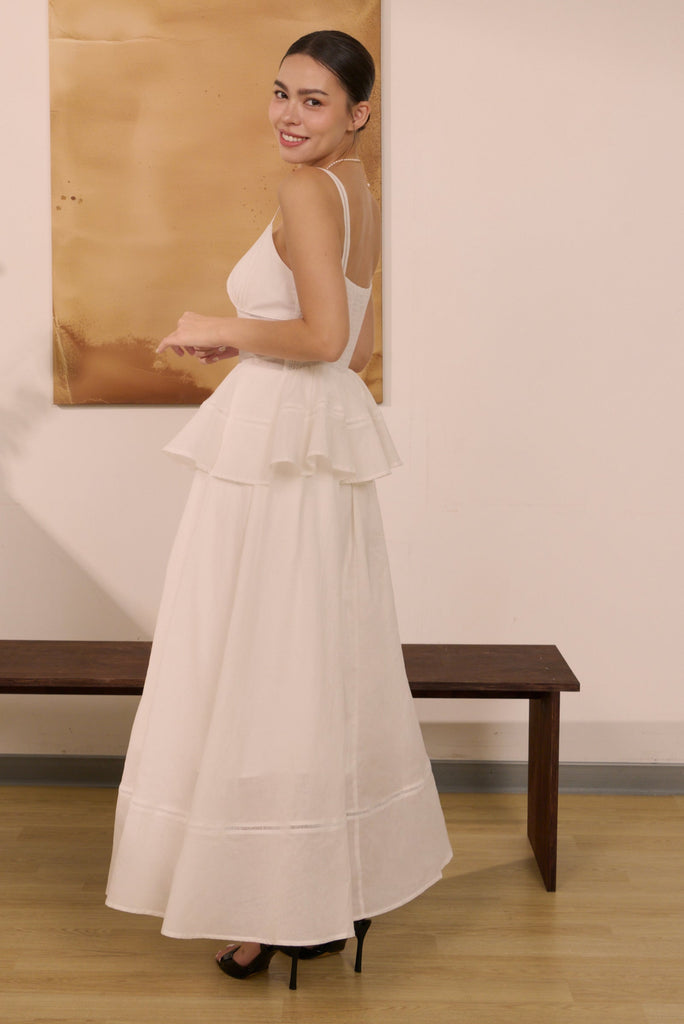 Take me on a date maxi dress in white