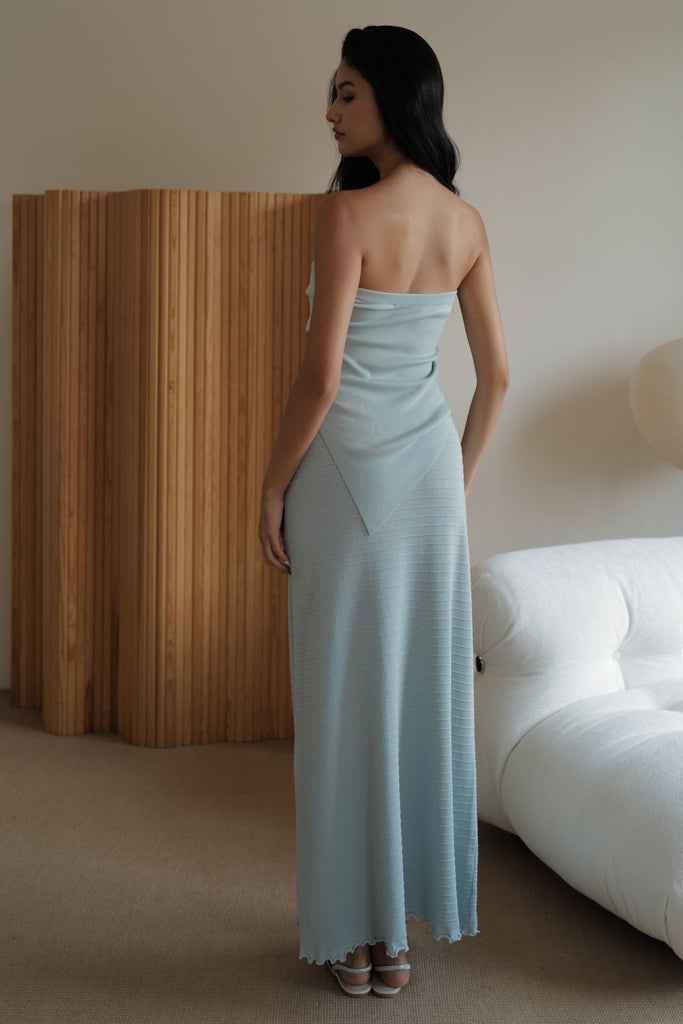 All the way Knit Skirt in blue