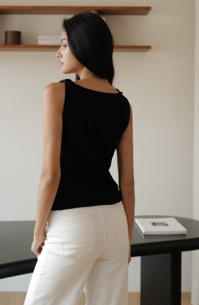 Midnight whisper knit top in black / pink / beige / grey