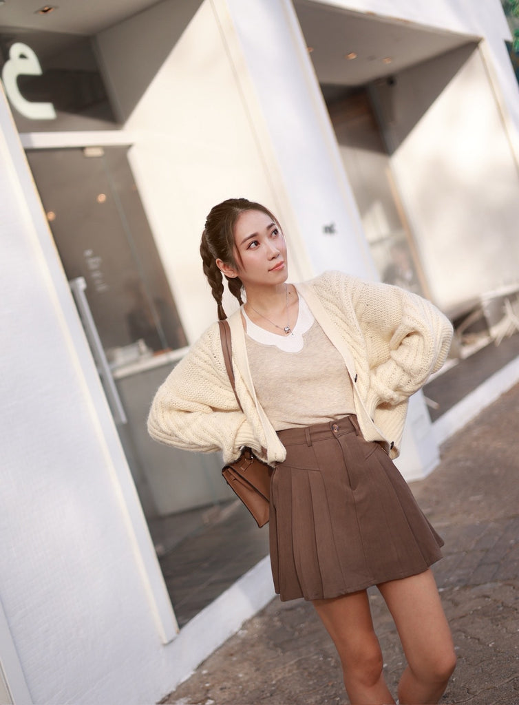 Soft Whisper wool blend Cardigan in Beige/Pink