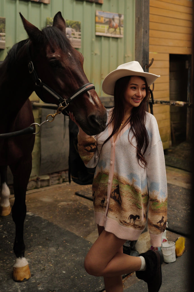 Cotton Canter knitted painting cardigan