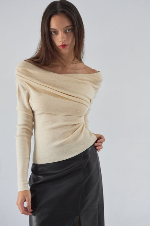 Our third date off shoulder knit top