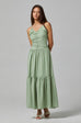 Scent of love ruching maxi dress in green