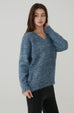 Snowy Knit wool blend Sweater in Blue
