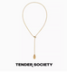 Tender society 老花鏤空水滴型抽拉項鍊