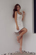 Fashion week linen mini dress in white