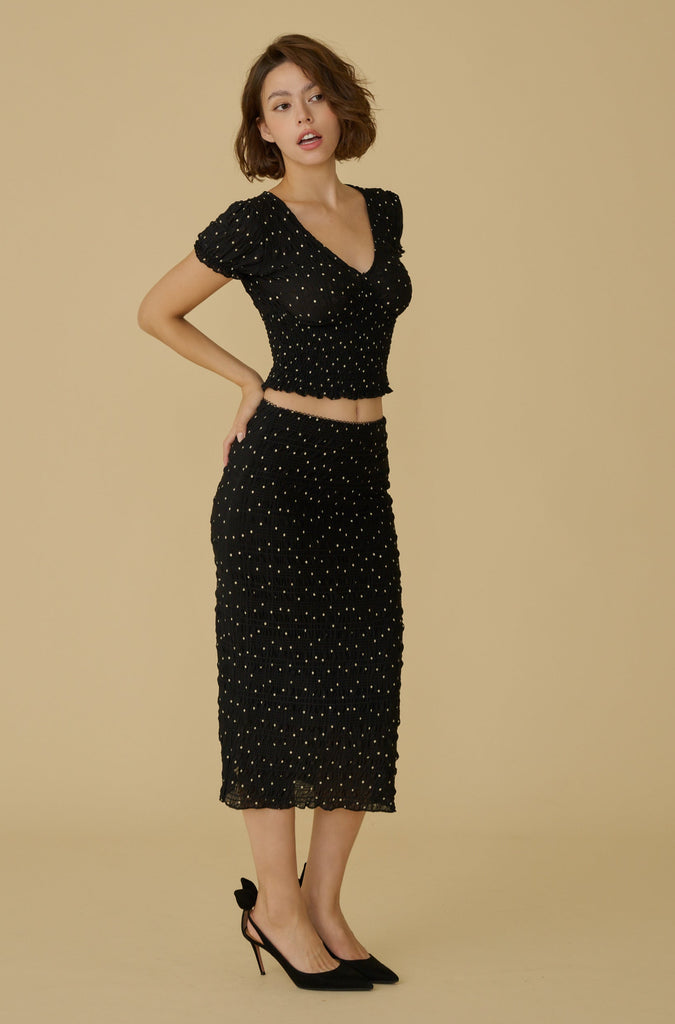 Love birds elastic polka dots set