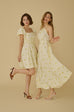 Menton lemon embroidery tutu maxi dress