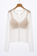Midnight Sheer Knit Cardigan in White
