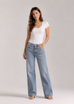 Crew neck Tencel elastic bra Tee