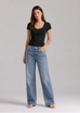 Crew neck Tencel elastic bra Tee