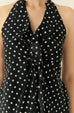 Petite pomme polka dot halter in black