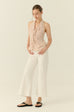 Petite pomme polka dot halter in beige