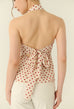 Petite pomme polka dot halter in beige