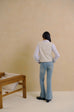 Morning glory elastic flared jeans