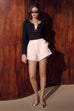 Bubble gum shorts in white
